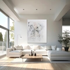A Minimalist Oasis of Modern Living Room. Generative AI 8