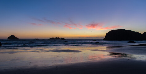 Obraz premium Tranquil Sunset on Cape Blanco Beach, Oregon.