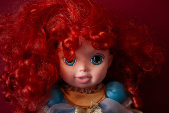 redhead doll face with free hair