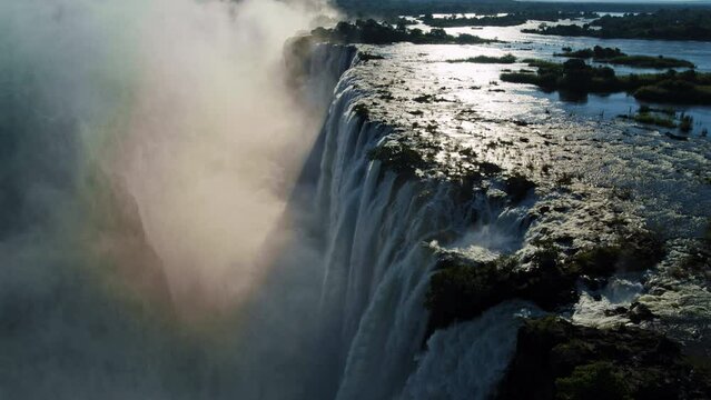 Victoria Falls waterfall on the Zambezi river, Zimbabwe National Park, Zimbabwe
