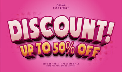 Discount text effect style. Editable text effect style 3d marketing.