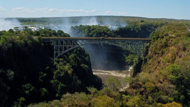 Epic Drone Around Tall Bridge By Victoria Falls