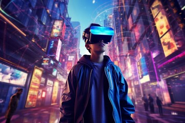 Teenager Ventures into a Cyberpunk Metropolis via VR Gaming