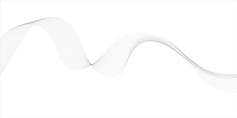 Abstract wave element for design. Digital frequency track equalizer. Stylized line art background. Vector illustration. Wave with lines created using blend tool. Curved wavy line, smooth stripe.