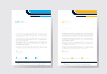 modern letterhead design template with yellow, and bule color. creative modern letter head design template for your project. letterhead, letter head, Business letterhead design.