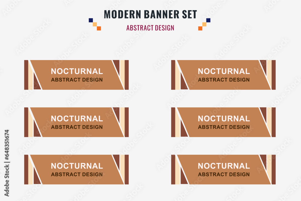Wall mural modern abstract vector banner set. flat geometric shape with different colors and different style. t