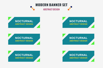 Modern abstract vector banner set. Flat geometric shape with different colors and different style. Template for web or print design, ready to use.