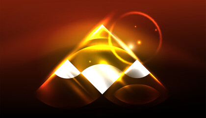 Abstract background vector neon glowing geometric elements. Hi-tech design for wallpaper, banner, background, landing page, wall art, invitation, prints, posters