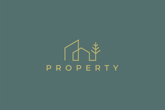 Property House Development Icon Sign Symbol Business Logo Brand Identity Template Modern Minimalist Concept