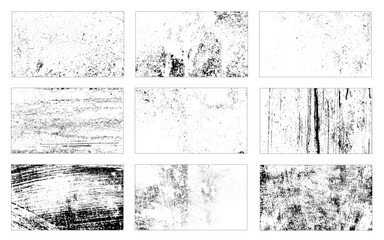 Grunge texture noise, abstract grunge effect set, vector illustration. Grunge dirty overlay design, ink paint background. Backdrop textured grain collection, isolated on white splash pattern.