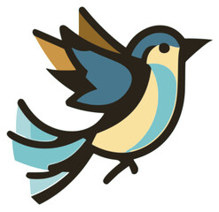 Fluttering Mix Colored Bird