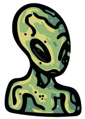 Green Alien Looking Right