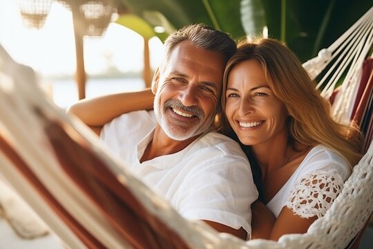 Generative AI : An elderly Hispanic couple enjoying outdoors