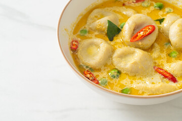 Green curry soup with Fish ball