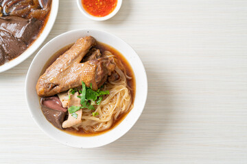 Braised duck noodles with brown soup