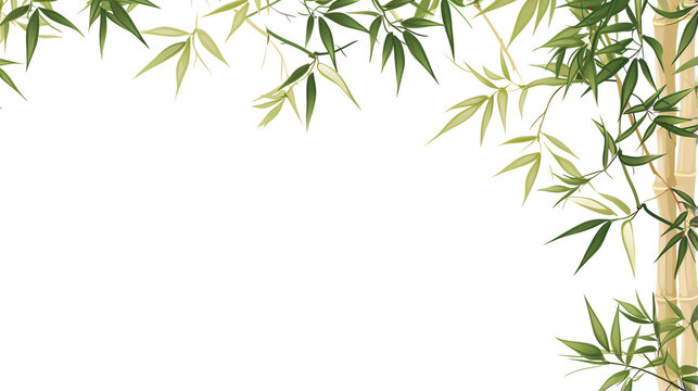 Japanese style bamboo stem graphic frame illustration