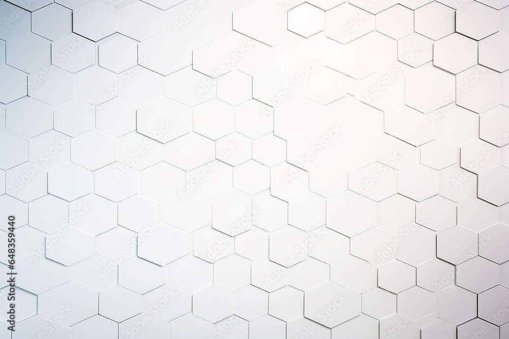 Wall mural white background with a pattern of hexagons, hexagon background design, generative ai