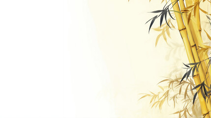 Fototapeta na wymiar Japanese style bamboo stem graphic frame illustration