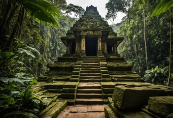 Obraz premium A hidden temple in the heart of the jungle
