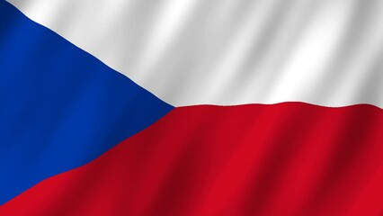 Flag of the Czech Republic waving animation. looping National Czech flag animation background 4k