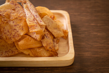 Taro Chips - fried or baked sliced taro
