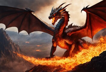 A mystical land of fire and ash, ruled by a powerful dragon.