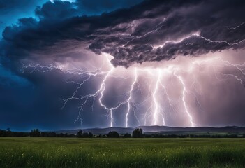 A mystical land of thunderstorms and lightning, ruled by a powerful storm god or goddess - obrazy, fototapety, plakaty