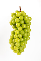 one bunch of fresh green shine muscat grape isolated on white background