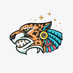 Aztec Jaguar warrior vector © krustovin