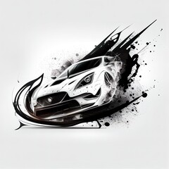 logo design of sports car, 2D sport car's logo design
