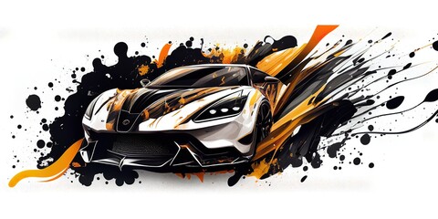 logo design of sports car, 2D sport car's logo design
