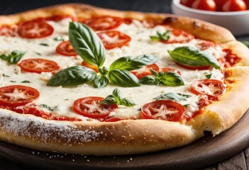 A slice of margherita pizza.