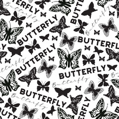 Lace and Flutter Beauty Butterflies Wing Vector Pattern