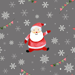 Seamless pattern for new year and christmas. Watercolor drawing.