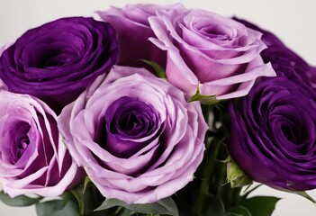 A stunning bouquet of lisianthus in shades of purple