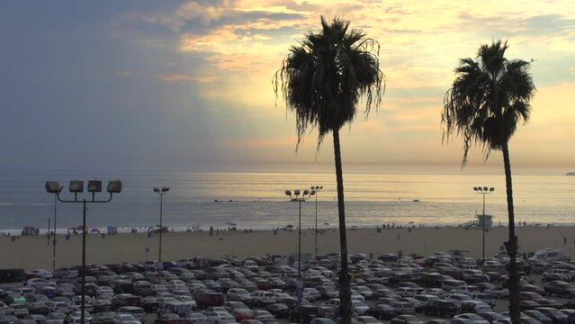 Beach Parking Lot Sunrise Sunset Palm Trees