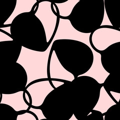 Hand Drawn Seamless Patterns with Hearts in Doodle Style.