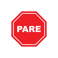 Brazil stop sign. Vector icon.	