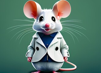 Mouse wears a detective shirt with a plain background