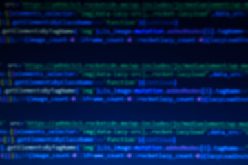 Blur Technology background. Unfocused coding screen.