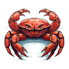 Cute crab in cartoon style isolated on a white background