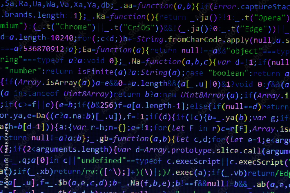 Fototapete programming coding screen, web developer coding screen