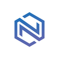 Letter N logo icon for company business. hexagon line simple elegant design template element