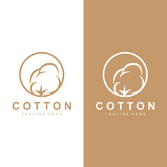 Cotton Logo Plant Design Vector Templet Symbol