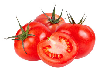 Tomato isolated full depth of field on transparent png