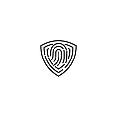 Fingerprint logo design, fingerprint lock secure security logo icon template