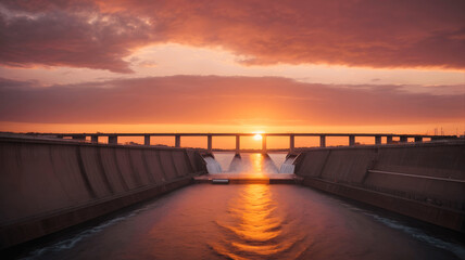 Obraz premium sunset on the bridge