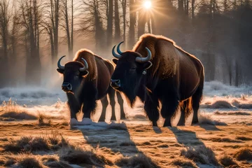 Foto op Canvas buffalo in the field © farzana