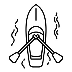 Canoe single outline icon. Transportation illustration for templates, web design and infographics. 
