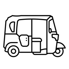 Tuk tuk outline icon. Transportation illustration for templates, web design and infographics	
